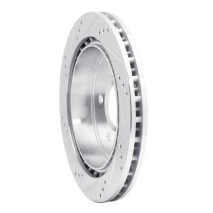 Cadillac CTS Brake Rotor (1) - Rear Right - R1 Concepts - Drilled & Slotted - Silver - `03-`11